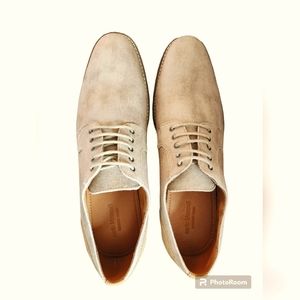 CARLO MORANDI Memory foam Derby shoes canvas & suade tan, size 11 shoes.